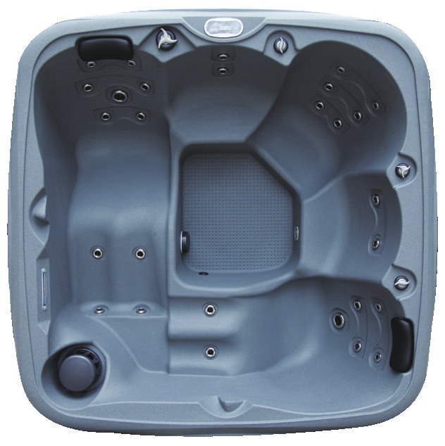 WeeSpa Horizon spa balnéothérapie rotomoulé RTO2000-2 3-5 personnes — vue de dessus 3 sièges et 2 bains allongés relaxation, 28 jets, 208×208 cm