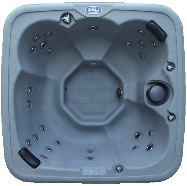 WeeSpa Grand Nord spa rotomoulé grande capacité RTO2000 7 personnes — vue de dessus 7 sièges 25 jets, 205×205 cm, modèle réceptions et familles